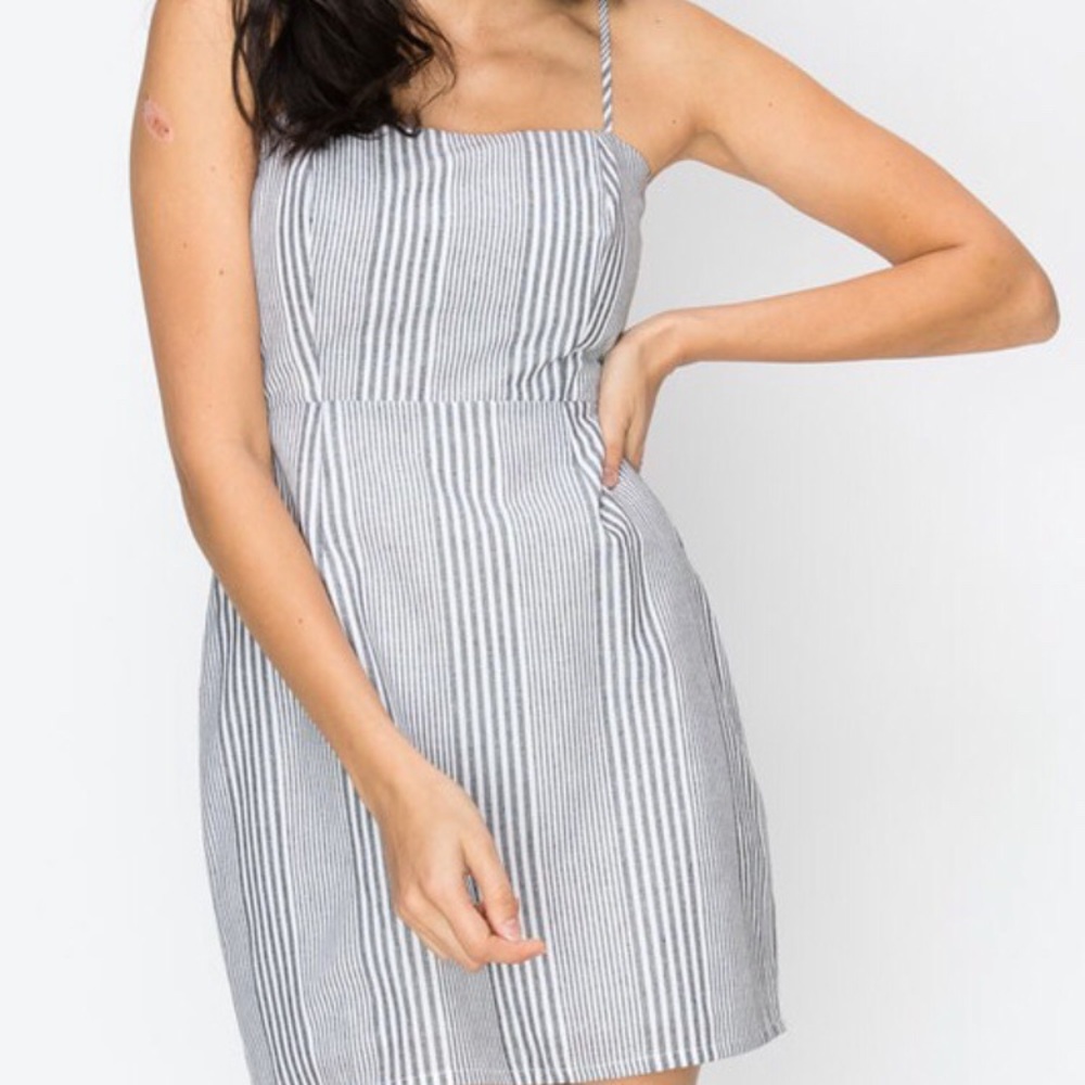 ❗️Three Left❗️NWT Stripe Tank Top Mini Dress - Picture 3 of 4